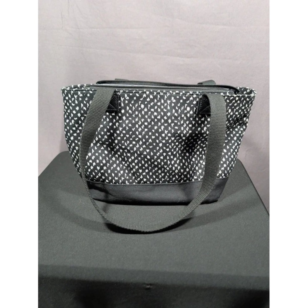 Thirty-One Demi Day Bag in "Lil Scribble" Black White Canvas Tote Satchel Purse